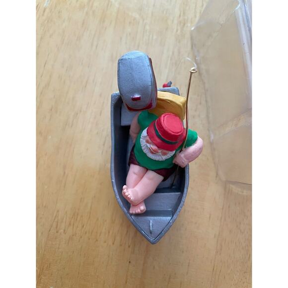 Vintage 1992 Hallmark Gone Wishin Fishing Keepsake Christmas Ornament Santa Clip - Picture 3 of 6